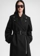 Cotton biker trench black Online