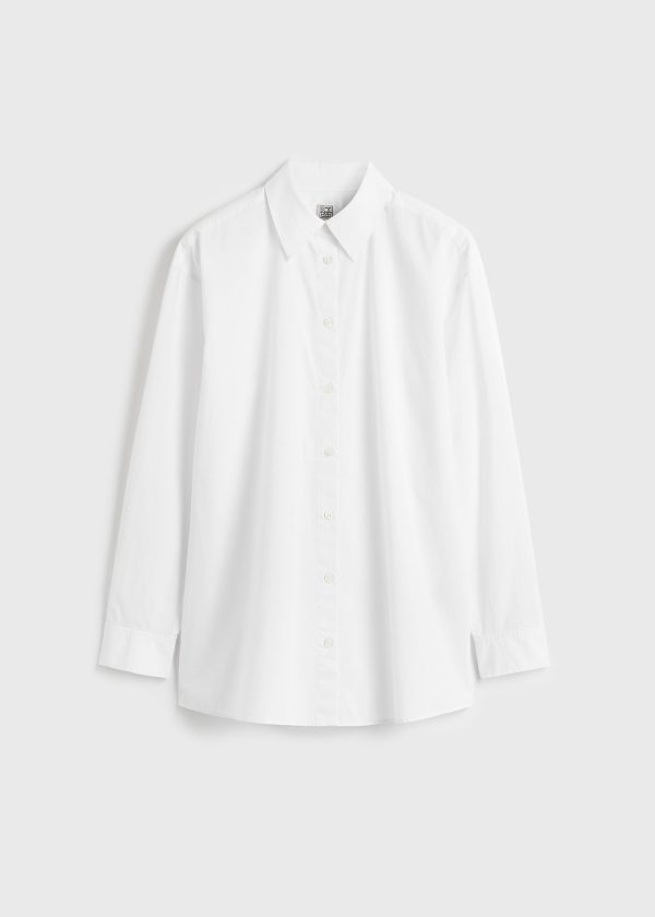 Classic tumbled shirt white Hot on Sale