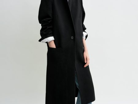 Classic tailored coat black Cheap