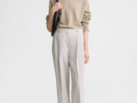 Double-pleated tailored trousers oat melange Online