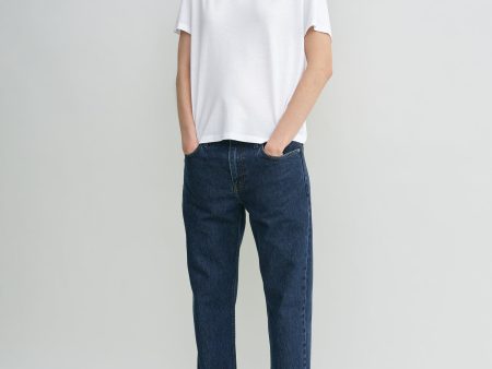 Low straight denim indigo Online Hot Sale