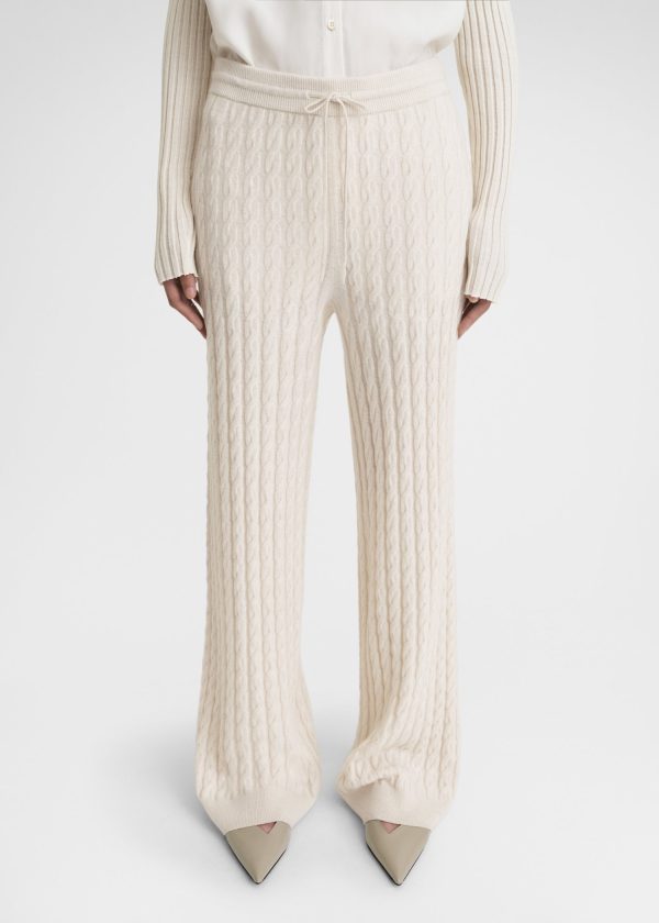 Cable knit trousers snow Online Hot Sale