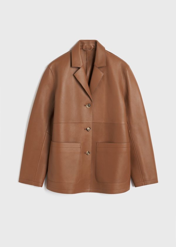 Clean leather jacket tan Online