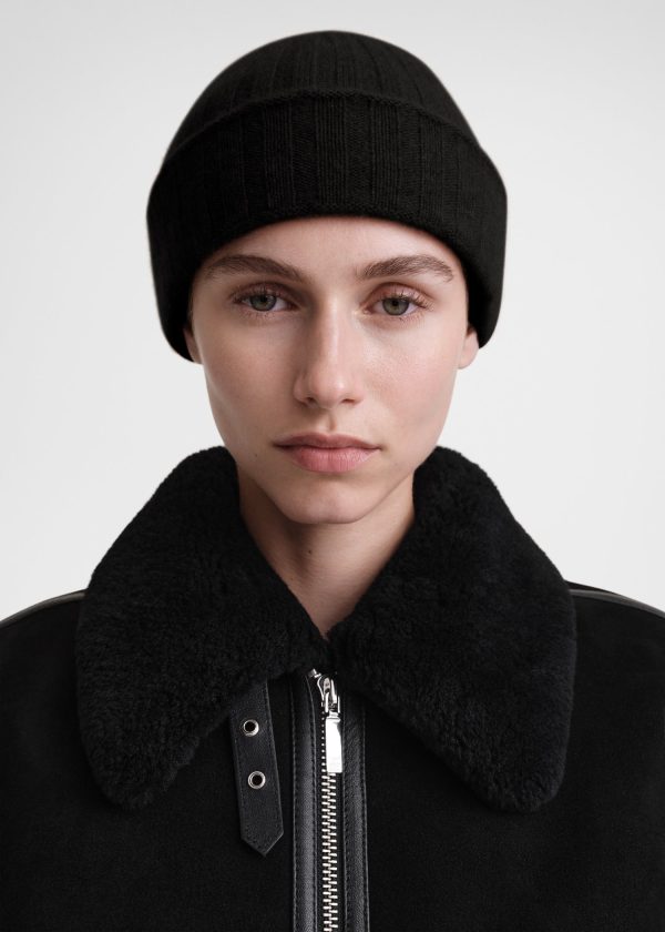 Cashmere beanie black For Discount