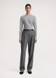 Double-pleated tailored trousers grey mélange on Sale