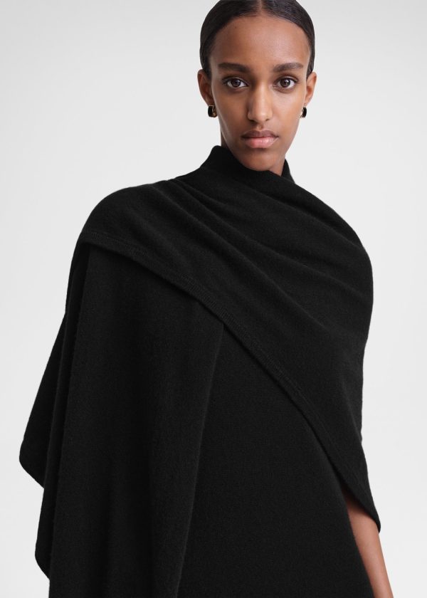 Cashmere shawl dress black Online now