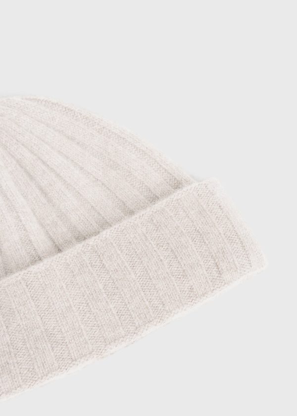 Cashmere beanie macadamia Online now