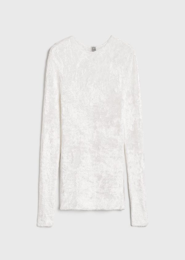 Slim chenille knit white Discount