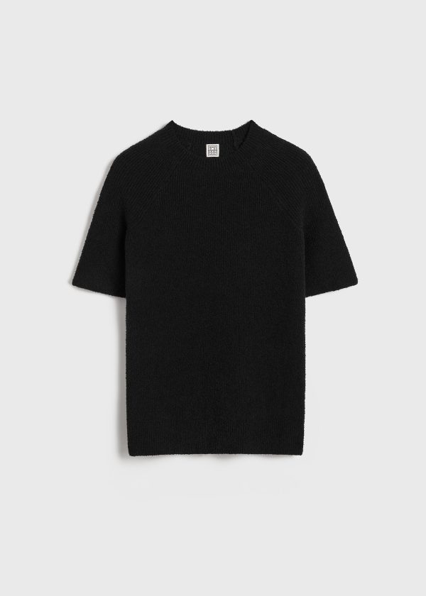 Raglan-sleeve terry knit black Online Hot Sale