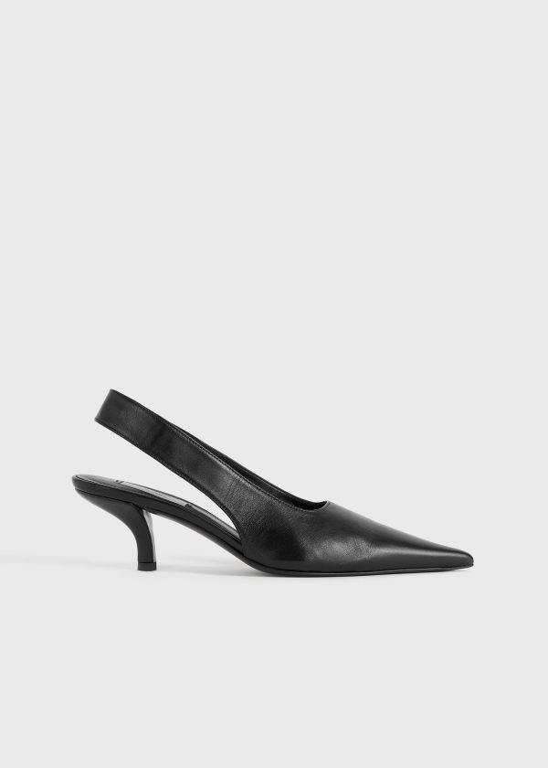 Classic leather slingbacks black Cheap