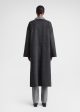 Two-tone signature wool cashmere coat dark grey melange Supply