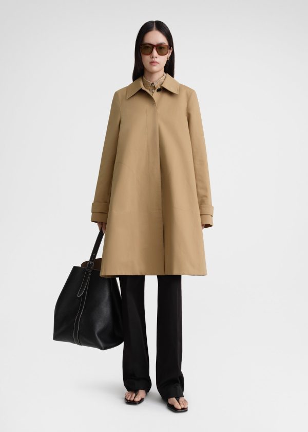 A-line car coat caramel Online Sale