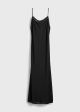 Satin slip dress black Online