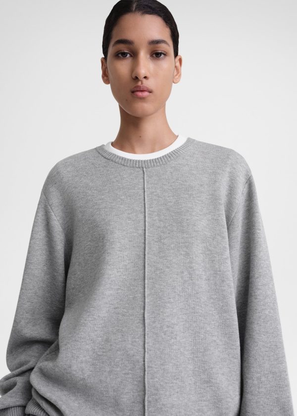 Cotton cashmere sweatshirt grey melange Discount