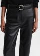 Paneled leather trousers black Online Sale