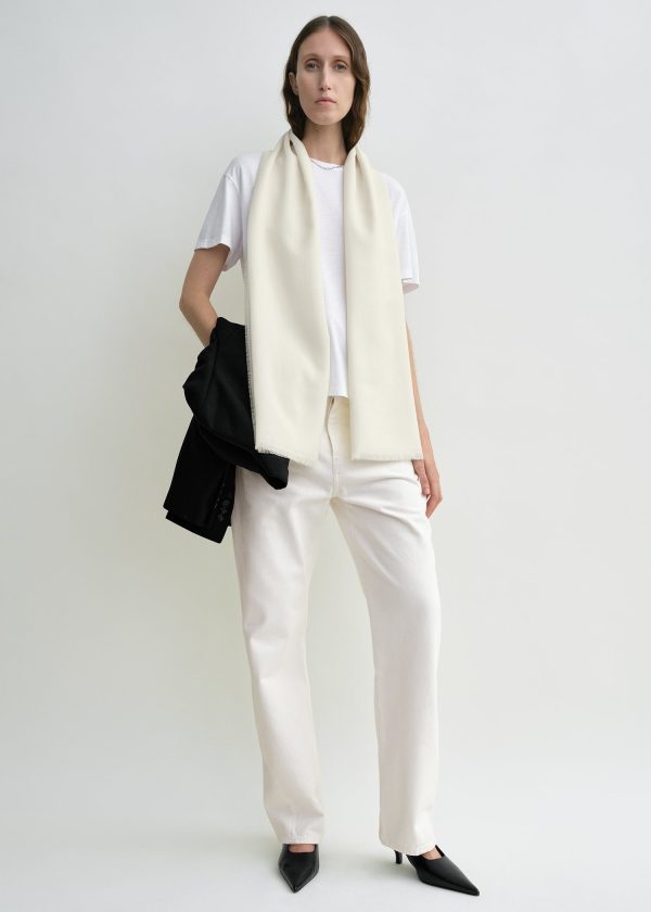 Light wool scarf white Online Hot Sale