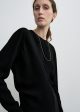 Long-sleeve slouch waist dress black Supply