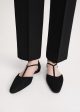 The Suede T-Strap Flat black Fashion