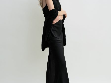 Satin slip dress black Online