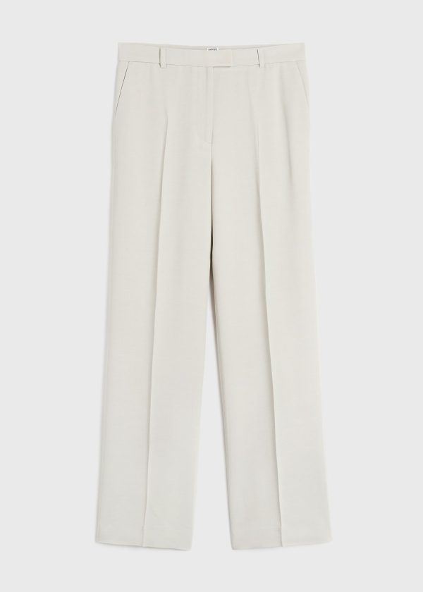 Relaxed straight trousers pebble Fashion