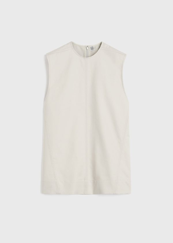 Sleeveless twisted-seam top pebble Hot on Sale