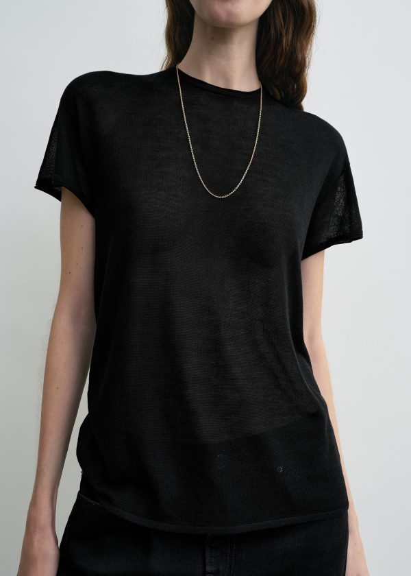 Silk tee black Discount