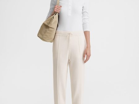 Cotton cashmere sweatpants macadamia Fashion