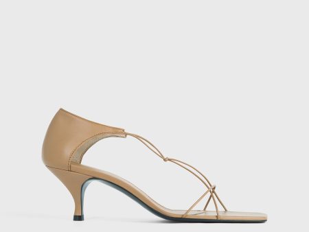 The Leather Knot Sandal caramel Hot on Sale