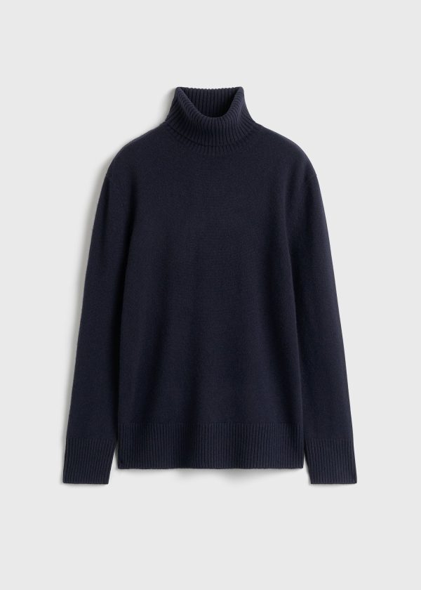 Cashmere turtleneck navy For Sale