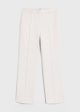 Straight satin trousers ecru Cheap