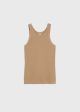 Curved rib tank caramel For Discount