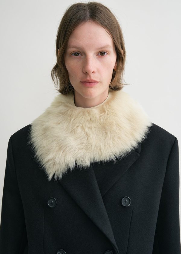 Silky shearling collar cream Online Sale