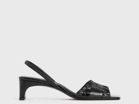 The Gathered Scoop-Heel Sandal black Online Sale