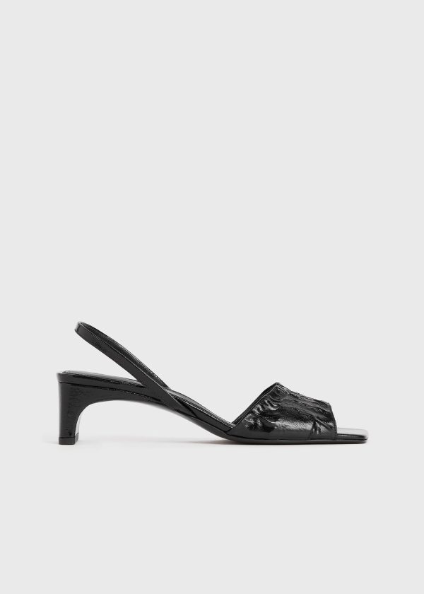 The Gathered Scoop-Heel Sandal black Online Sale