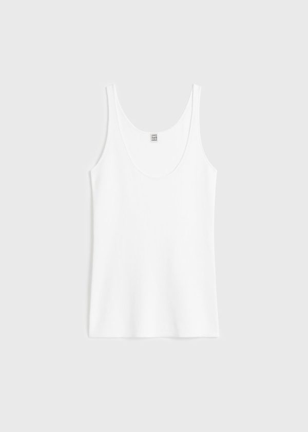 Compact knit tank white Discount