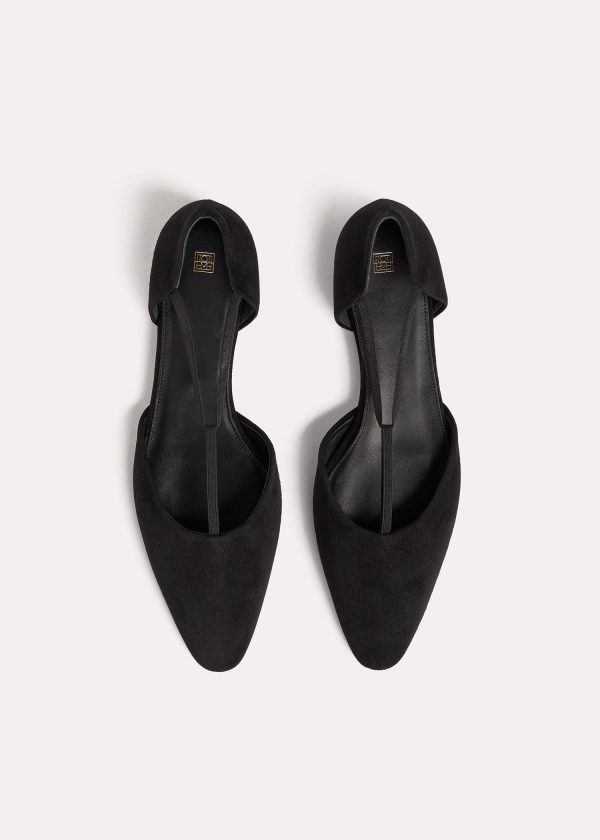 The Suede T-Strap Flat black Fashion