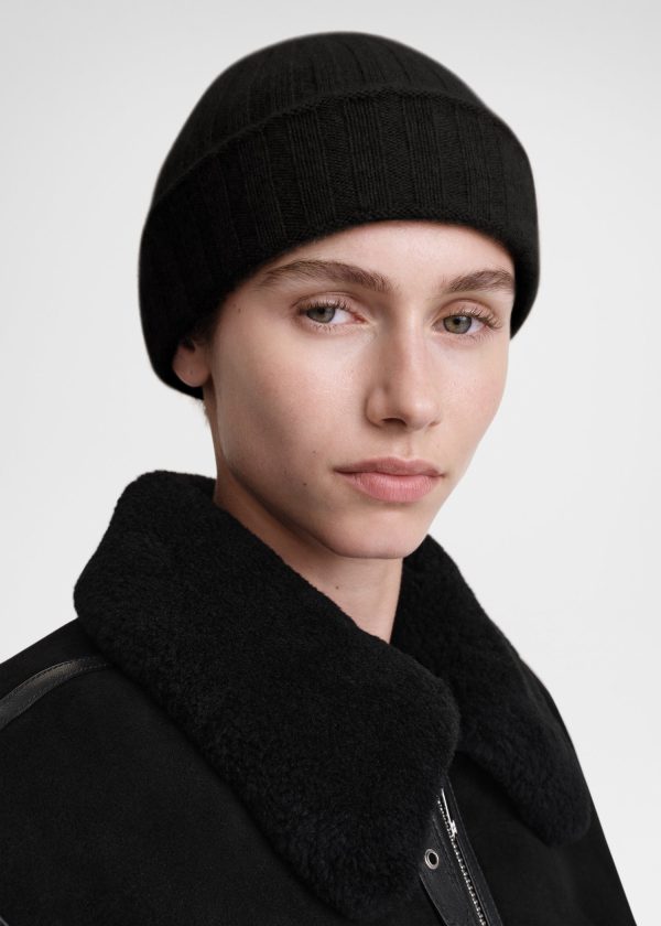 Cashmere beanie black For Discount