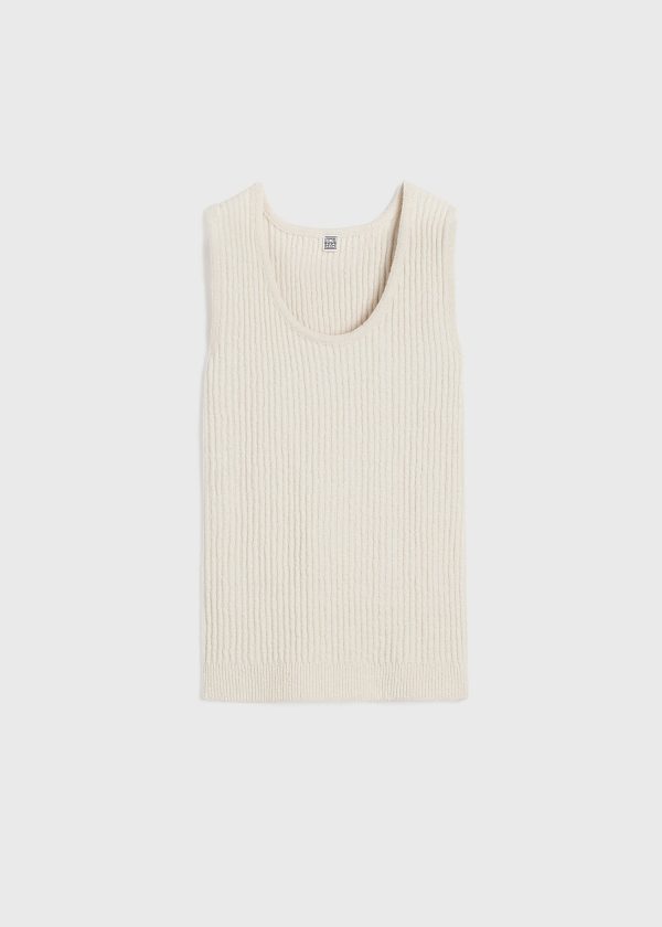 Textured rib tank ecru Sale