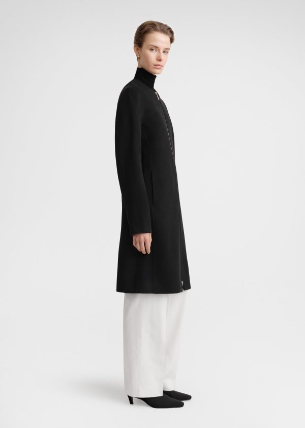 Zipped doublé coat black Cheap