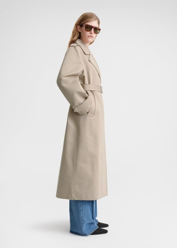 Cotton biker trench fawn Discount