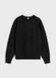 Crew-neck wool knit black Online now