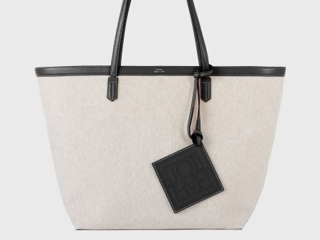 Canvas travel tote ecru black Online Hot Sale