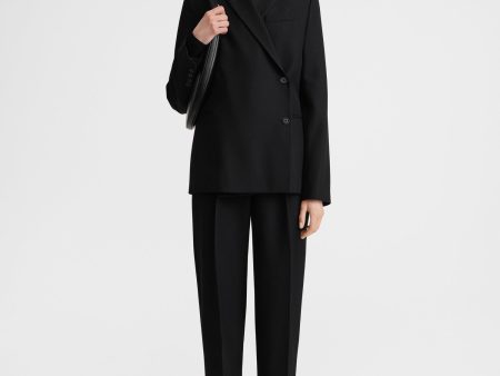 Off-center wrap blazer black Supply