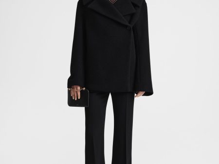 Felt wrap jacket black For Cheap