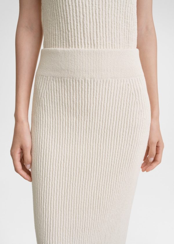 Textured rib skirt ecru For Cheap