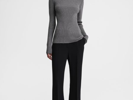 Metallic rib knit gunmetal For Cheap