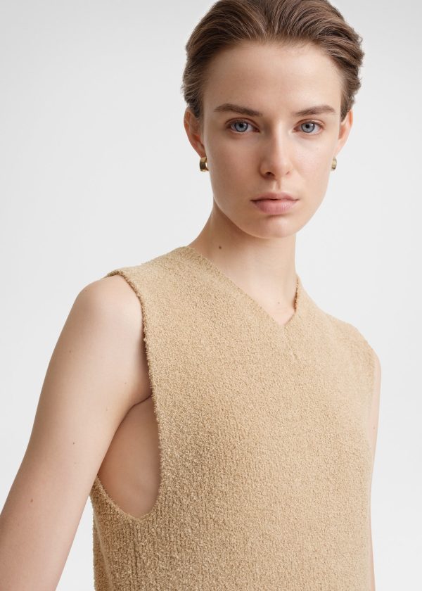 Sleeveless terry knit sand Cheap