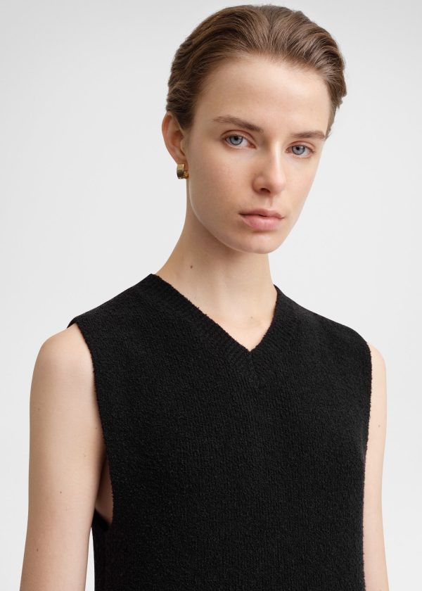 Sleeveless terry knit black For Sale