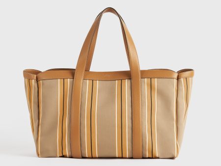 Striped canvas tote caramel cornsilk Fashion