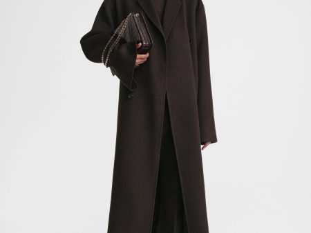 Signature wool doublé coat espresso Discount